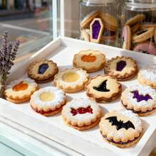 9pcs Halloween Cookie Cutter Set, Reusable Stainless Steel, Pumpkin Bat Ghost Linzer Molds, Smooth Edges, For Home DIY Baking - View 5