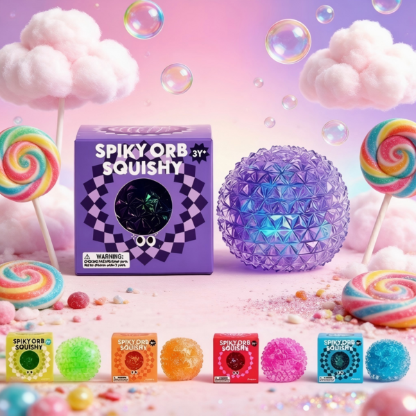 Spiky Orb Squishy Toys, Soft Prickle Stress Relief Fidget Balls, Colorful Sensory Squeeze Toys For Kids Adults Anxiety Relief Party Favors Birthday Gifts Classroom Goodie Bags
