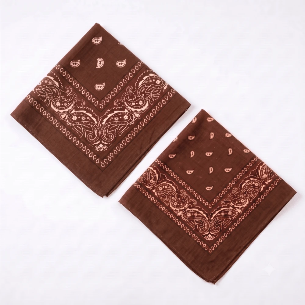 Premium Printed Bandana Scarf - Classic Style And Total Versatility - 2-pack Kit-brown - View 1
