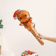 10pcs 60cm Mini Santa Claus & Snowman Handheld Stick Foil Balloons, Random Styles, Christmas Party Decoration Balloon Set - View 9
