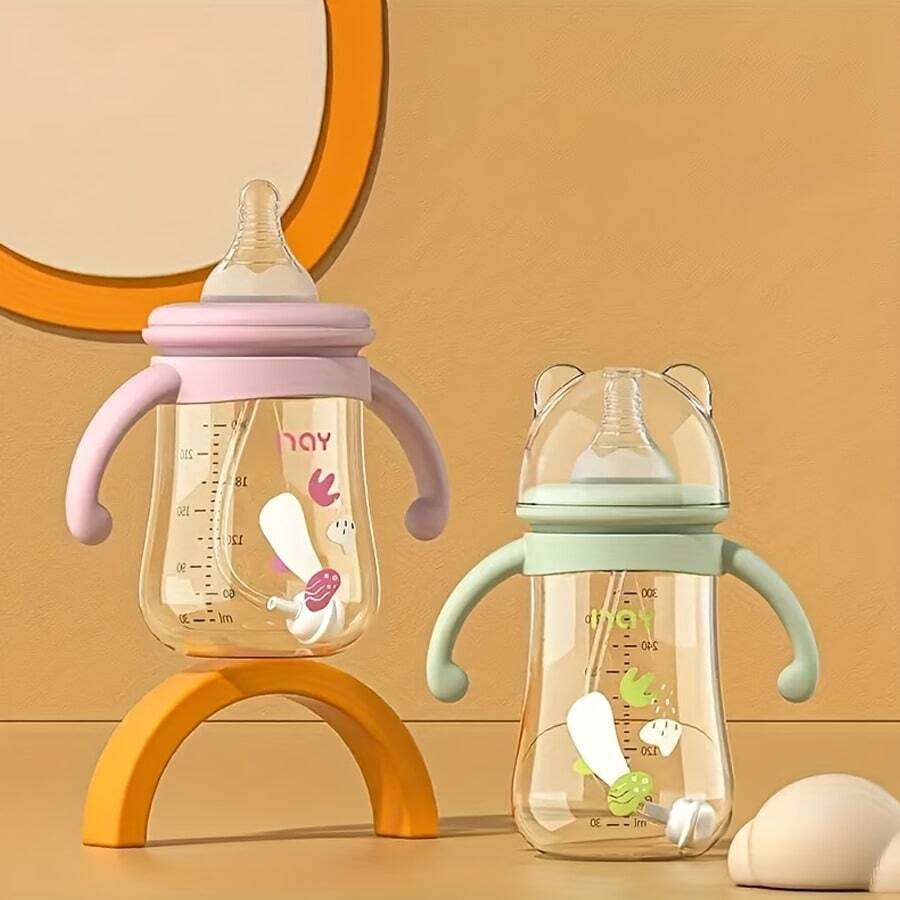 Baby Feeding Bottle With Anti-Slip Handle And Sealed Lid, Multi-Functional Drinking Container For Baby Water, Milk And Formula Feeding - Multicolor - View 1