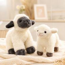 1pc Cute Cartoon Lamb Plush Doll, Soft Skin-Friendly 3D Little Goat Sofa Pillow For Living Room, Bedroom, Bay Window Decor, Gift For Best Friend Birthday, Photo Prop, Home Decor, Mother's Day, Halloween, Children's Day Gift - Multicolor - View 3