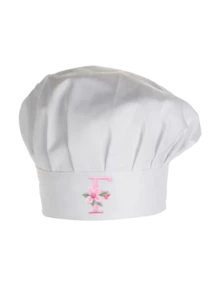1pc Women's Satin Chef Hat, Customized Floral Initial, Adjustable Personalized Letter Kitchen Cap, Suitable For Bakery, Restaurant, Cooking Work Headwear - Multicolor - View 86