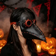1 buah Topeng Paruh Burung Halloween Hitam, Topeng Paruh Burung Dokter Wabah Steampunk Populer - beraneka warna - View 3