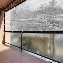 1pc Transparent Waterproof Tarp Set With Drawstring, No Drilling Easy Installation, Dust-Proof UV-Resistant Greenhouse Film Cover, Suitable For Outdoor Camping, Balcony And Patio Wind-Proof Cold-Proof Rain-Proof - 1pc Rainproof Canopy - View 5