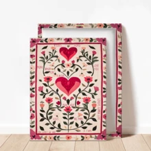 1 pieza Póster de arte de pared vintage, patrón de corazón dibujado a mano, pintura de boda del Día de San Valentín, regalo de arte de pared romántico para ella, impresión de aniversario, enmarcado o sin enmarcar, decoración de habitación/hogar, decoración de apartamento de dormitorio universitario, regalo de decoración de pared de dormitorio - A - Ver 10