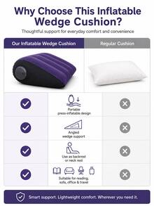 1pc 48x36x16cm Inflatable Wedge Travel Neck Pillow, Portable Triangular Inclined Cushion, Adjustable Multi-Position Comfortable Head, Neck, And Waist Support, Suitable For Side Sleeping, Flat Lying, Sitting, Home, Office, Airplane, Road Trip, Camping, Summer Travel, July 4th - Multicolor - View 8