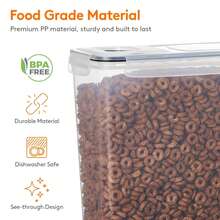Airtight Food Storage Containers With Lids,4 Pcs Plastic Kitchen And Pantry Organization Canisters For Cereal, Dry Food, Flour And Sugar, Includes 8 Labels,Black. - View 4
