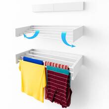 Varal de Parede Mágico Retrátil Branco 60/70/80/90/100/120cm Embutir Dobrável Grande Ajustável - Visão 3