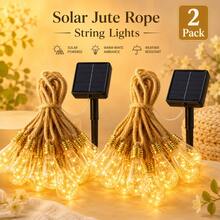 2pcs Solar Powered Rope String Lights, 8 Flashing Modes, Outdoor Waterproof Decorative Lights, Suitable For Garden, Patio, Yard, Fence, Trees, Solar Powered Fairy Lights, Perfect For Party, Wedding, Holiday Decoration - Warm white light - View 12