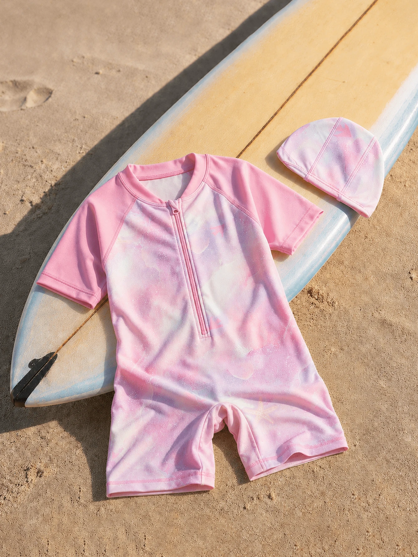 Balabala Girls One-Piece Swimsuit, Teenage Summer Rash Guard Swimwear, Beach Swimming Holiday, Cute & Comfortable - Red Hue - View 1