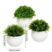 3件組人造盆栽植物，仿真綠植迷你盆栽，人造草坪盆栽居家裝飾配件，小型仿真植物家居裝飾，婚禮裝飾人造花，仿真花 - 彩色 - 查看 15