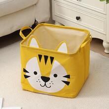 Foldable Cartoon Fabric Laundry Basket, Dust-Proof Toy Storage Bin, Multi-Functional Clothes Organizer - Multicolor - View 7