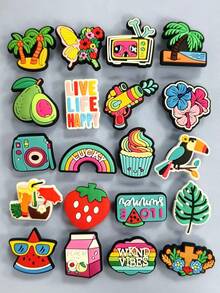 20pcs/Set Summer Island Theme Shoe Charms, Suitable For DIY Perforated Shoes, Ideal Gift For Friends - Multicolor - View 11
