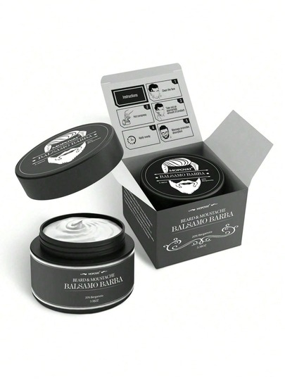 Bálsamo para barba MOPOYAT: ¡Realza el atractivo de tu barba! Cuidado diario de la barba. La barba es el verdadero sello distintivo de un hombre: el regalo perfecto para novios, padres y amigos varones. Fórmula sin alcohol.