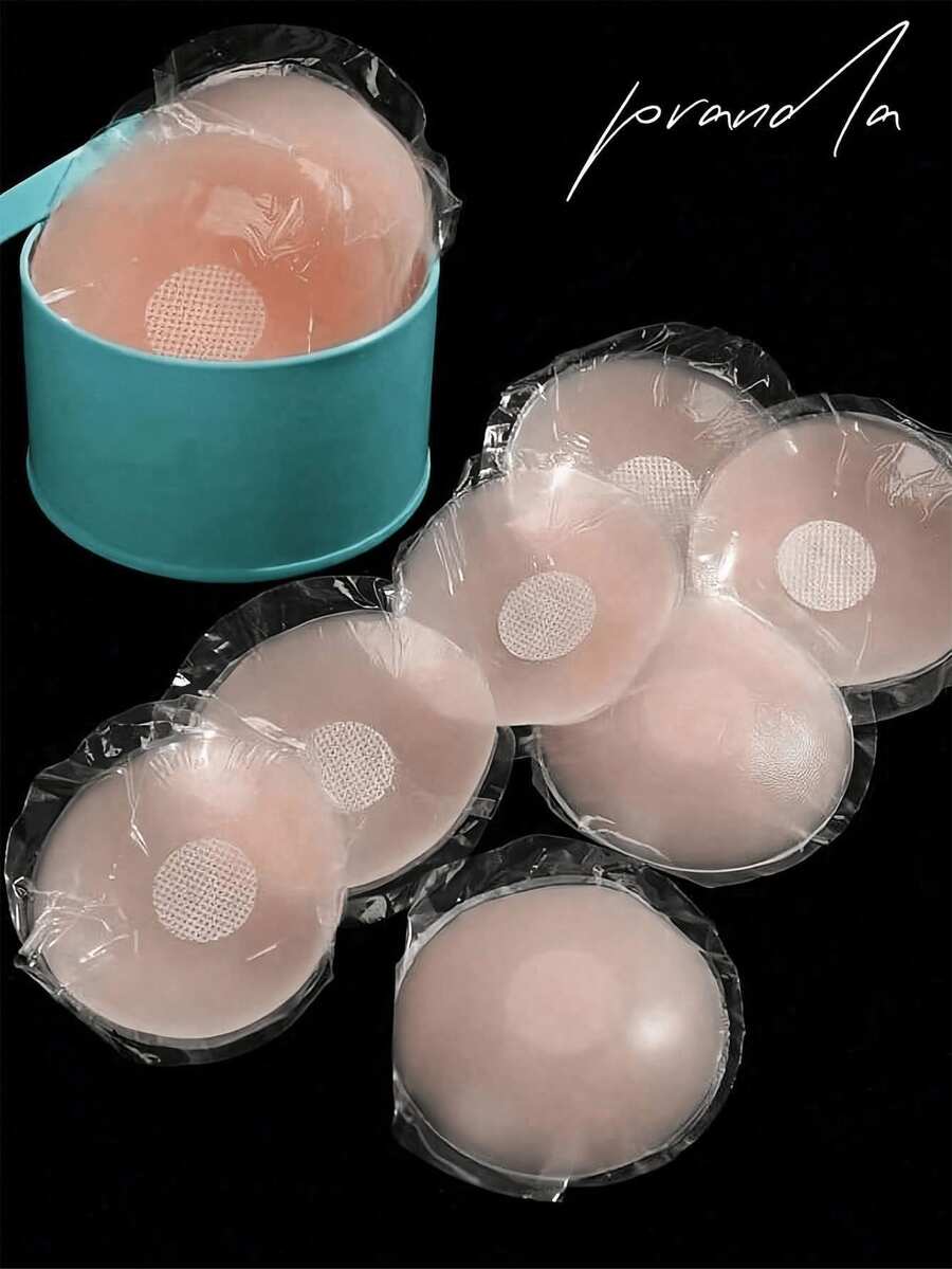 2/6/10入可重複使用拉式花瓣乳貼，無縫隱形自黏防滑露背胸墊，適用多種場合