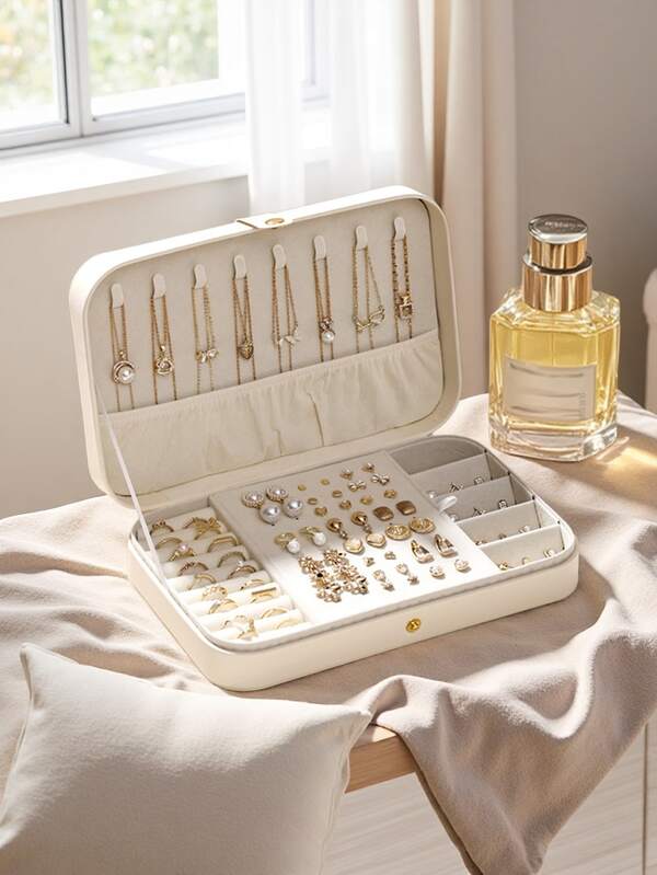 Premium Jewelry Storage Box, Bracelet Organizer, High-End Jewelry, Ring, Watch Accessory Box | Jewelry Storage Bag, Travel Jewelry Box | Multi-Layer Compartments, Can Store Necklaces, Rings And Earrings | Portable Travel Jewelry Box | Gift For Girlfriend/Mom/Mother's Day/Best Friend Birthday/Valentine's Day