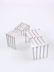 1 pieza Escurridor de platos de acero inoxidable, escurridor de platos plegable y extensible creativo para la cocina - Ver 6
