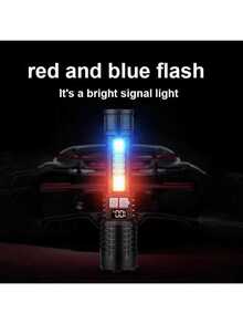 1/2pcs Ultra Bright Rechargeable LED Flashlight, Compact Zoomable Handheld Torch, Suitable For Outdoor Camping, Fishing, Hunting, Hiking, Exploration And Emergency Use, Built-In Battery - A - View 15