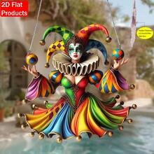 2D Flat - 2D Flat, Bright Acrylic Clown - Colorful Carnival Elf Pendant, Suitable For Home, Garden And Window Decoration, Perfect Gift For Birthday And Festival, Home Decor, Holiday Decoration - Multicolor - View 4