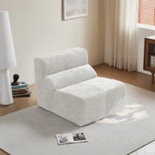 Cloud Soft Velvet Sofa, White - Perfect For Living Room - White 1 Seat - View 1