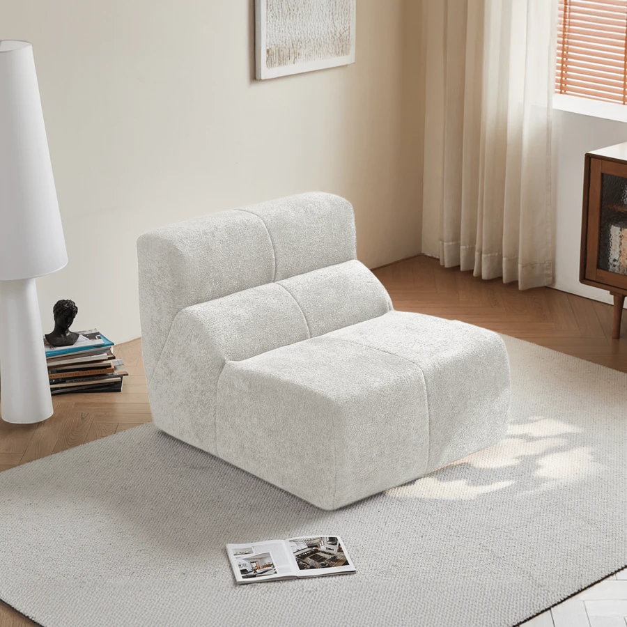 Cloud Soft Velvet Sofa, White - Perfect For Living Room - White 1 Seat - View 1