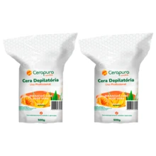 Kit 2 Cera depilatoria maracuja c/ aloe vera Elastica - 500g Cerapura - Rose - Visão 1