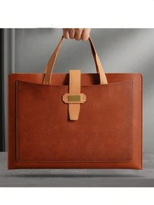 1 buah Tas Dokumen Kulit A4, Dapat Menyimpan Buku Catatan Siswa, Kertas Ujian, Ponsel, Bahan, Berkas, Kotak Dokumen, dan Perlengkapan Kantor dan Belajar di Luar Kampus Lainnya. Tas Dokumen A4, Pilihan Hadiah untuk Siswa. - tas jinjing - View 1