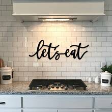 1pc Wooden Wall Decor, "Eat Together" Sign, Restaurant Sign, Kitchen Decor, Suitable For Kitchen Wall And Dining Room Wall Decoration Letters - Multicolor - View 1