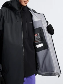 CAMEL CROWN Men's Single-Layer Hardshell Outdoor Jacket, Comfortable, Water-Repellent, And Lightweight Hiking Mountaineering Jacket Suitable For Spring - Phantom Black - View 2