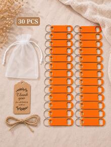 30/10/1 Set Customized Engraved Bottle Opener Keychain, Personalized Name & Date Metal Key Ring, Wedding Party Favor, Gift For Family And Friends - Style 3 - View 14