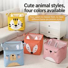 Foldable Cartoon Fabric Laundry Basket, Dust-Proof Toy Storage Bin, Multi-Functional Clothes Organizer - Multicolor - View 6