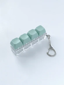 1pc 9-Key Cube Keyboard Shaped Keychain, Creative Keyboard Pendant, Bag Charm, Car Key Accessory, Fingertip Style Zipper Pendant, Daily Bag And Car Decoration Accessory - Multicolor - View 13