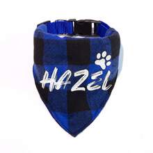 1pc Customized Pet Dog Plaid Scarf, Personalized Name ID, Paw Print, Bone And Heart Logo Options, Triangle Bib Style Cat Dog Scarf, Exquisite Customized Pet Neck Scarf, Dog Bandana - Multicolor - View 12