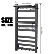 Zhuomixer Matte Black Heated Towel Rail 8 Bars Wall Mounted Electric Towel Warmer Plug In Bathroom Towel Heater Stainless Steel Towel Drying Rack For Bathroom - 48.5 X 96 cm - View 9