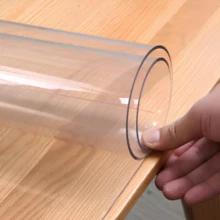 1pc 0.25mm Thick Transparent Desk Mat, Clear Tabletop Protector, Plastic Tablecloth, Vinyl Desk Pad, High Quality Plastic Tabletop Protector, PVC Desk Mat, Writing Desk Mat, Suitable For Coffee Table And Dining Table - White - View 2