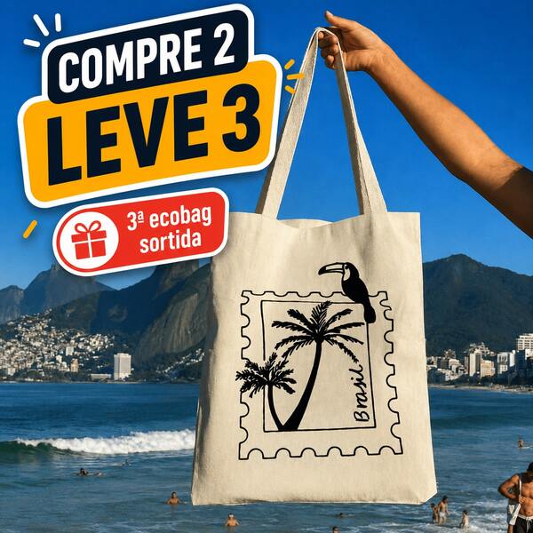 BARONG ART Clothing and Accessories Bolsa Ecobag 100% Algodão Estampa SELO Reutilizável Estilosa