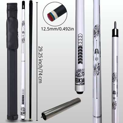 Carbon Fiber Pool Cue 3 PiecesComplete Set, 57 Inch 1/2 Split Billiard Cue With 12.5mm Tip, Leather Storage Case & Extension Rod, High Elastic Shock Resistant Deformation Resistant Stick For American 9-Ball, Bar & Competitive Billiards
