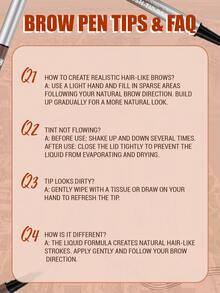 W3W 2-In-1 Dual-Ended Eyebrow Pencil & Eyeliner, Natural Waterproof Sweat-Resistant Long-Lasting, Fillable Smudgeable 3D Eyebrow Pencil, Women's Dual-Ended Micro-Tattoo Eyebrow Pencil With Brush, Perfect Gift For Birthday Holiday Party Travel Outdoor Festival - 多色-單只 - 查看 6
