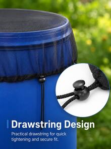 12pcs Adjustable Rain Barrel Mesh Covers, Leaf Filter Screen, Drawstring Rain Barrel Sieve Cover, Suitable For Leaves And Debris Rainwater Collector, Rainwater Collection Barrel Mesh Cover, Rainwater Collection Barrel Mesh - A - View 6