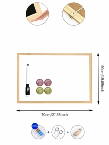 Log Frame Boards, Whiteboard For Writing And Blackboard For Note-Taking, Equipped With Magnetic Thumbtacks, Paintbrushes, Lanyards And Hooks, Available In Two Sizes, Dual-Purpose For Household Message Leaving And Office Display - A - View 10