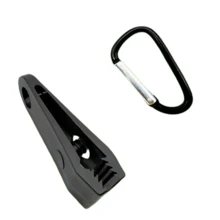 1pc Outdoor Tent Clip + 1pc Carabiner Set, Reinforced Windproof Tarp Clip, Tent Fixing Clip, Rain Cover Fixing Clip - Multicolor - View 18