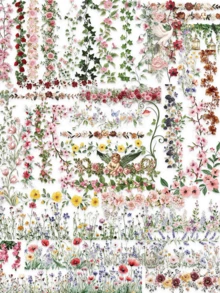 60pcs Floral Planner Border Stickers, Suitable For Laptop, Phone, Luggage, Guitar, Notebook, Water Bottle, Skateboard, Office, School Supplies - Multicolor - View 2