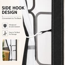 Magnetic Grid Door Curtain, Insulated Screen Door With Auto-Closing Magnetic Blocks, Cold And Hot Air Barrier Door Cover, Semi-Transparent Partition Curtain, Weighted Bottom Design, Easy Passage, Suitable For Air-Conditioned Rooms, Kitchens, Balconies, Patios, Pet-Friendly, Multiple Sizes Available - EVA Black Grid Air Conditioning Screen Door - View 7