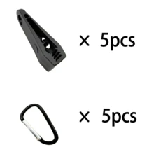 1pc Outdoor Tent Clip + 1pc Carabiner Set, Reinforced Windproof Tarp Clip, Tent Fixing Clip, Rain Cover Fixing Clip - Multicolor - View 16