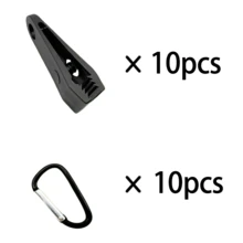1pc Outdoor Tent Clip + 1pc Carabiner Set, Reinforced Windproof Tarp Clip, Tent Fixing Clip, Rain Cover Fixing Clip - Multicolor - View 17