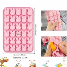 1 Buah Cetakan Cokelat Bentuk Kelinci Aneka Bentuk 30 Rongga, Cetakan Permen Silikon Kelinci Mini Paskah, Cocok untuk Membuat Cokelat, Permen, Kue Kering, dan Dekorasi Kue Liburan, Bahan Silikon Mudah Dilepas dari Cetakan, Mudah Dibersihkan, Cetakan Kue yang Dapat Digunakan Kembali - View 6