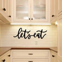 1pc Wooden Wall Decor, "Eat Together" Sign, Restaurant Sign, Kitchen Decor, Suitable For Kitchen Wall And Dining Room Wall Decoration Letters - Multicolor - View 3