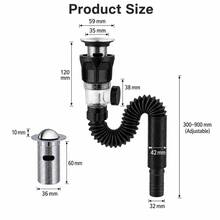 Flip-Top Odor-Proof Drain Pipe Set, Kitchen Sink Drainage, Retractable Deodorizing Filter, Flexible Drain Pipe, Bathroom Anti-Clogging - Multicolor - View 7