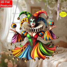 2D Flat - 2D Flat, Bright Acrylic Clown - Colorful Carnival Elf Pendant, Suitable For Home, Garden And Window Decoration, Perfect Gift For Birthday And Festival, Home Decor, Holiday Decoration - Multicolor - View 6